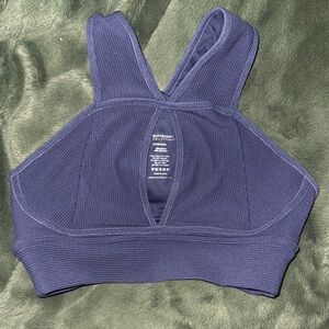 BuffBunny Blue Sports Bra Strappy Design Moisture-Wicking